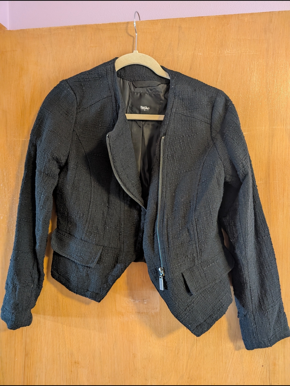 Mossimo Supply Co. Black Textured Zip Blazer
